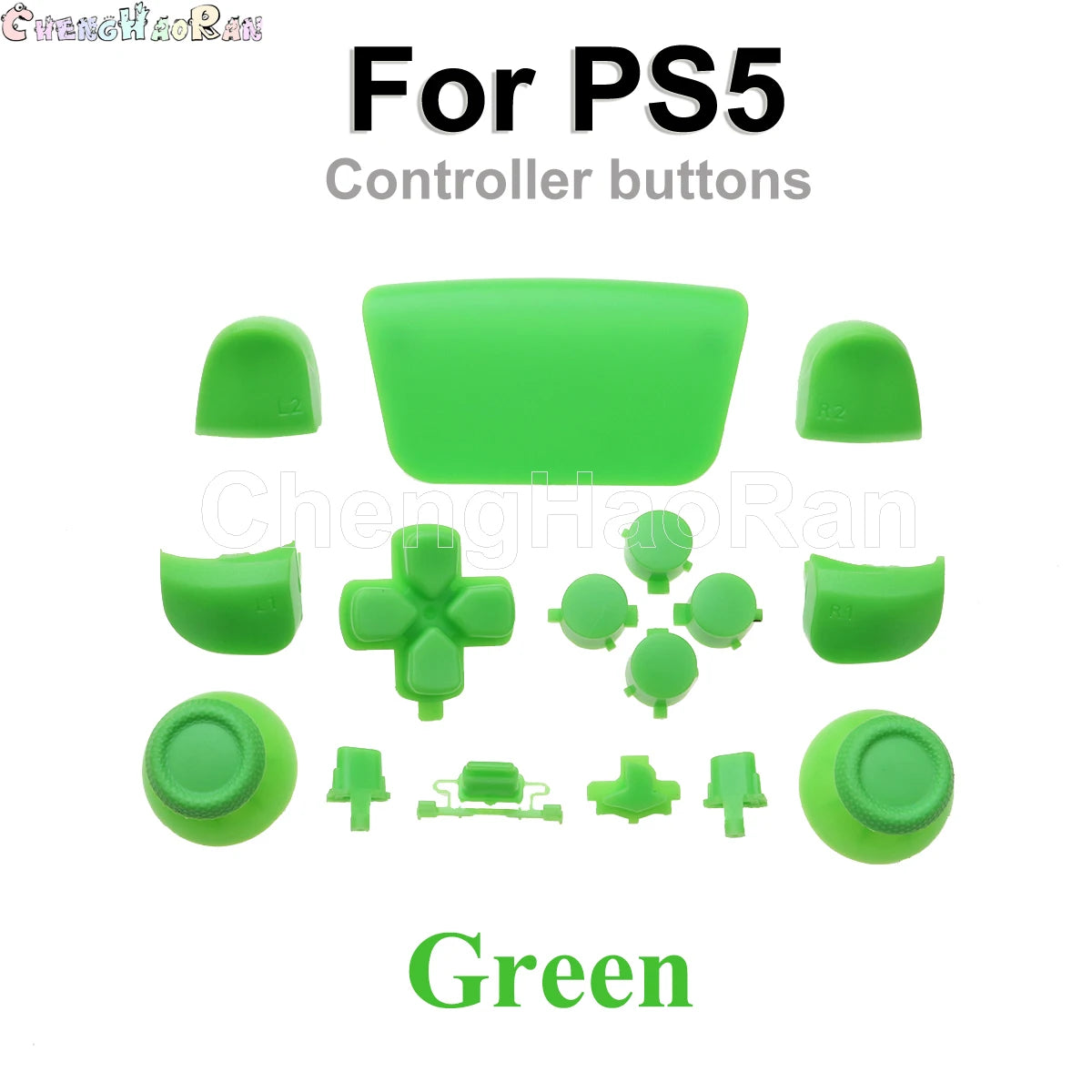 1set Chrome Joystick Key Replacement Shell Case Cover Cap for PS5 ABXY L1 L2 R1 R2 button Gamepad Handle Controller Accessories