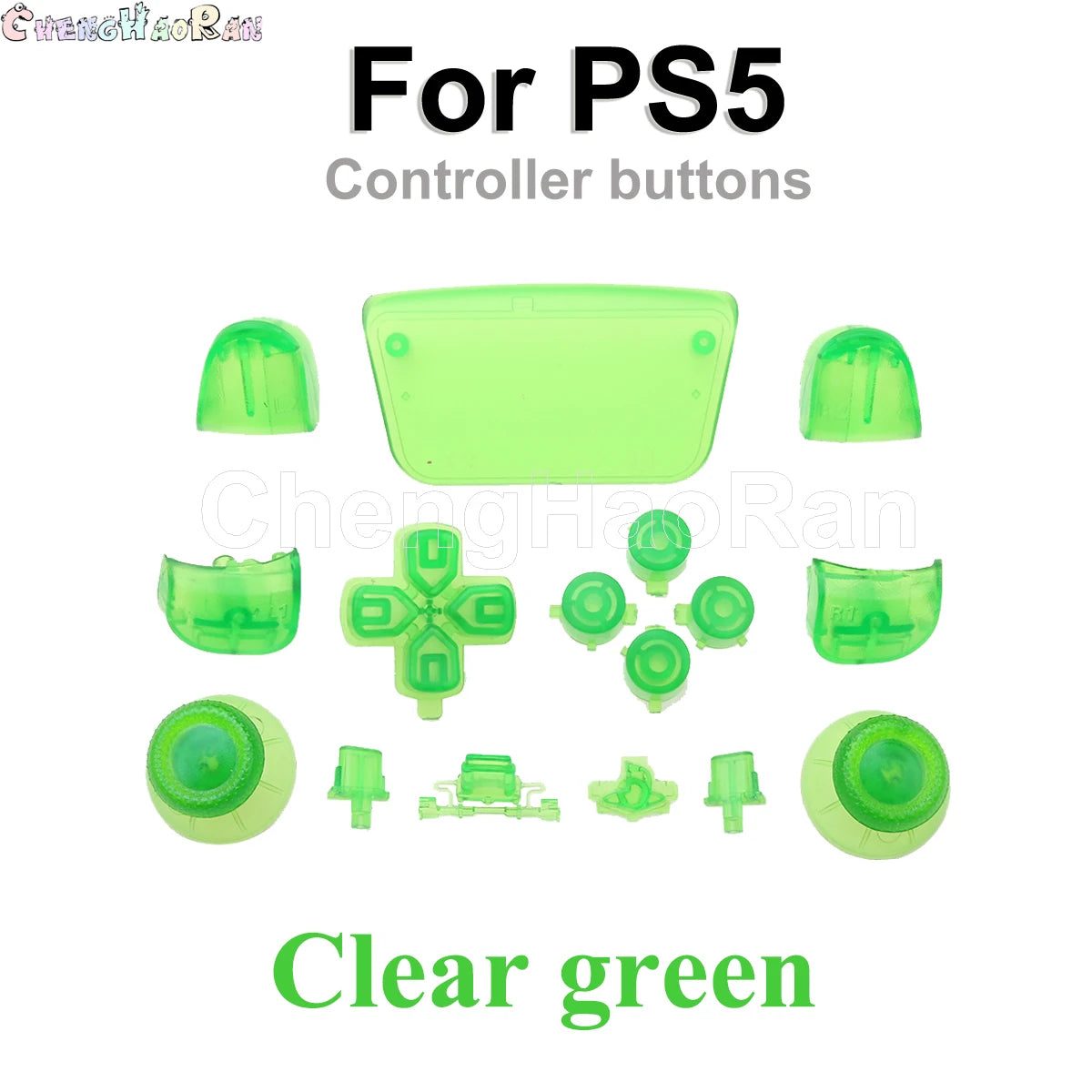 1set Chrome Joystick Key Replacement Shell Case Cover Cap for PS5 ABXY L1 L2 R1 R2 button Gamepad Handle Controller Accessories