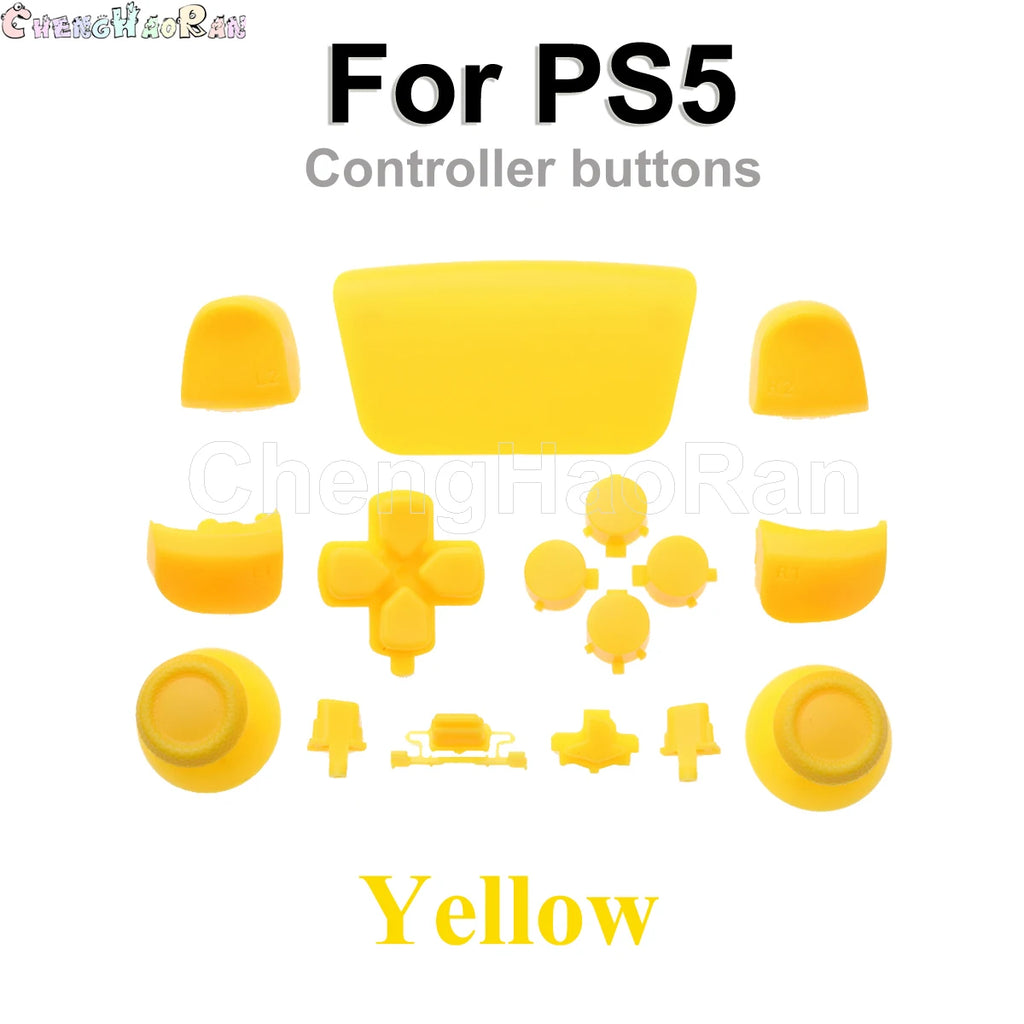 1set Chrome Joystick Key Replacement Shell Case Cover Cap for PS5 ABXY L1 L2 R1 R2 button Gamepad Handle Controller Accessories