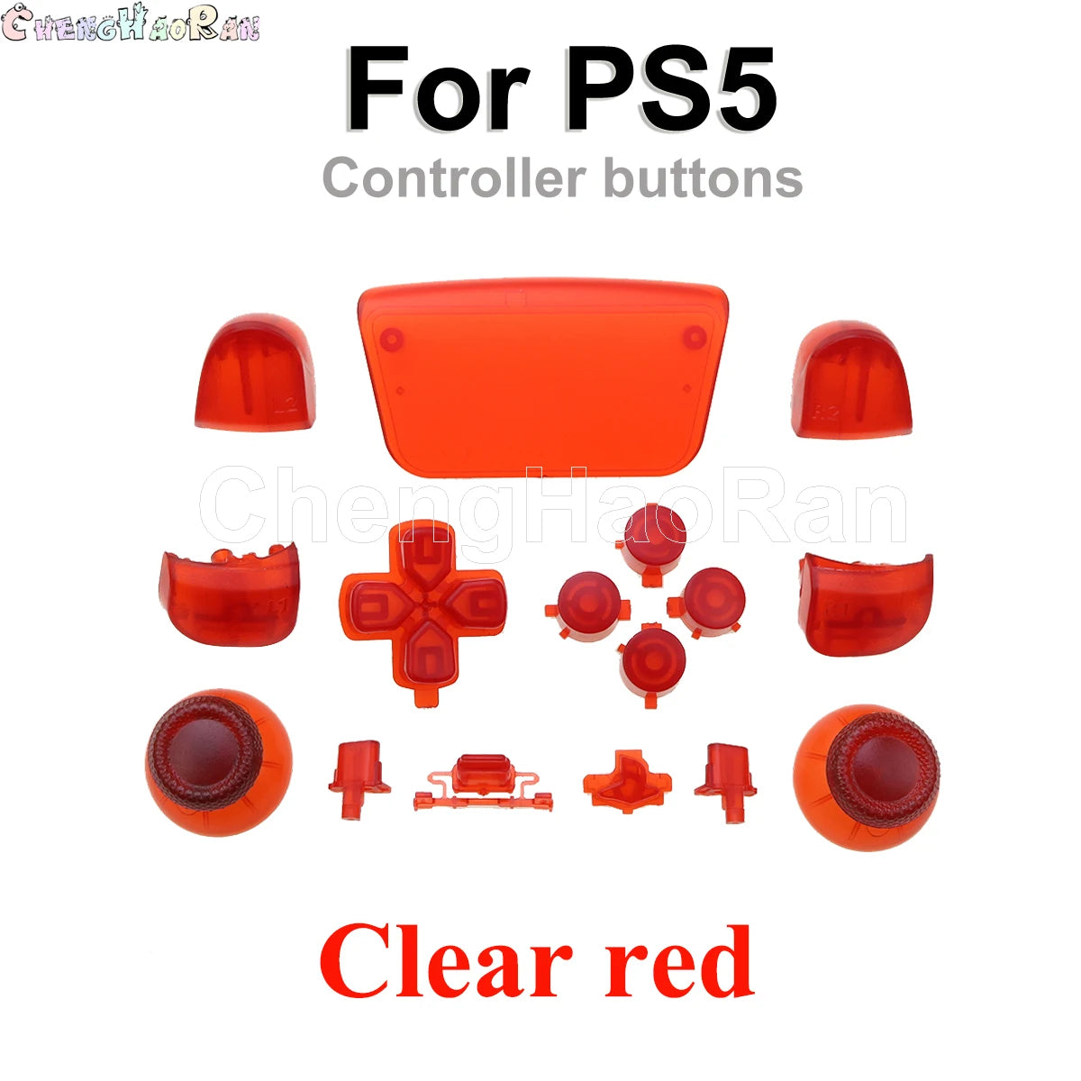 1set Chrome Joystick Key Replacement Shell Case Cover Cap for PS5 ABXY L1 L2 R1 R2 button Gamepad Handle Controller Accessories