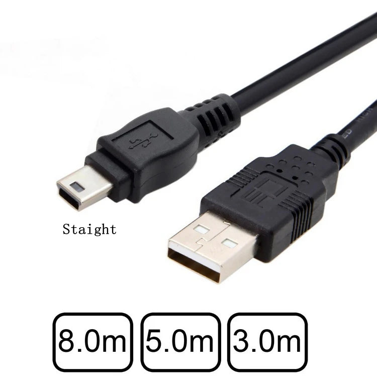 90 Degree Mini USB B Type 5pin Male to USB Male Data charge Cable Cord Camera MP3 MP4 Hard drive Cable 0.25m 0.5m 1.5m 3M  5m