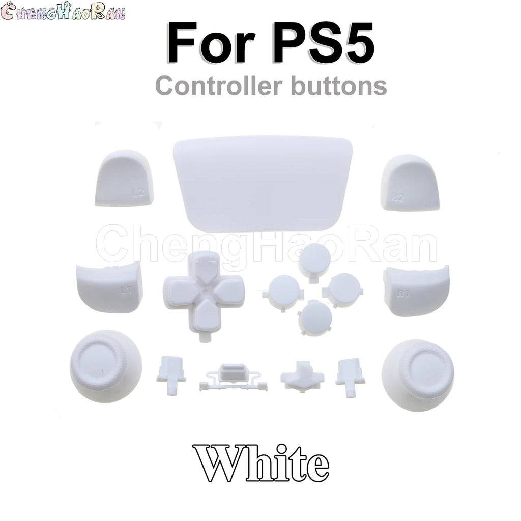 1set Chrome Joystick Key Replacement Shell Case Cover Cap for PS5 ABXY L1 L2 R1 R2 button Gamepad Handle Controller Accessories
