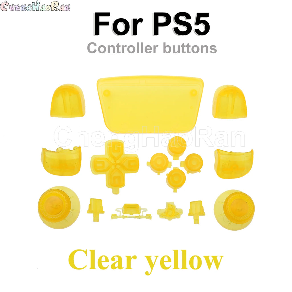 1set Chrome Joystick Key Replacement Shell Case Cover Cap for PS5 ABXY L1 L2 R1 R2 button Gamepad Handle Controller Accessories