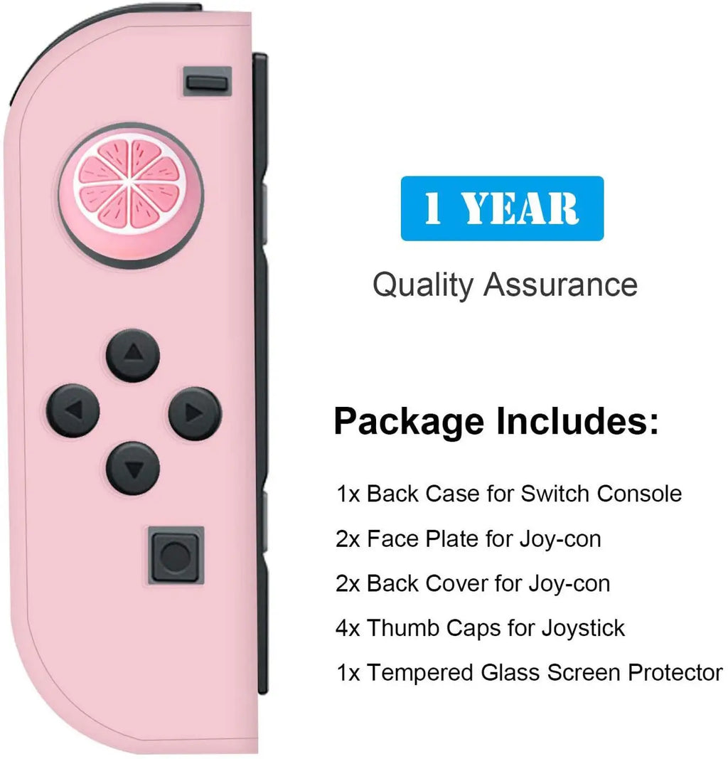 For Nintendo Switch Dockable Switch Protective Case Cover JoyCon Controllers with Glass Screen Protector, Anti-Scratch Shock-Ab