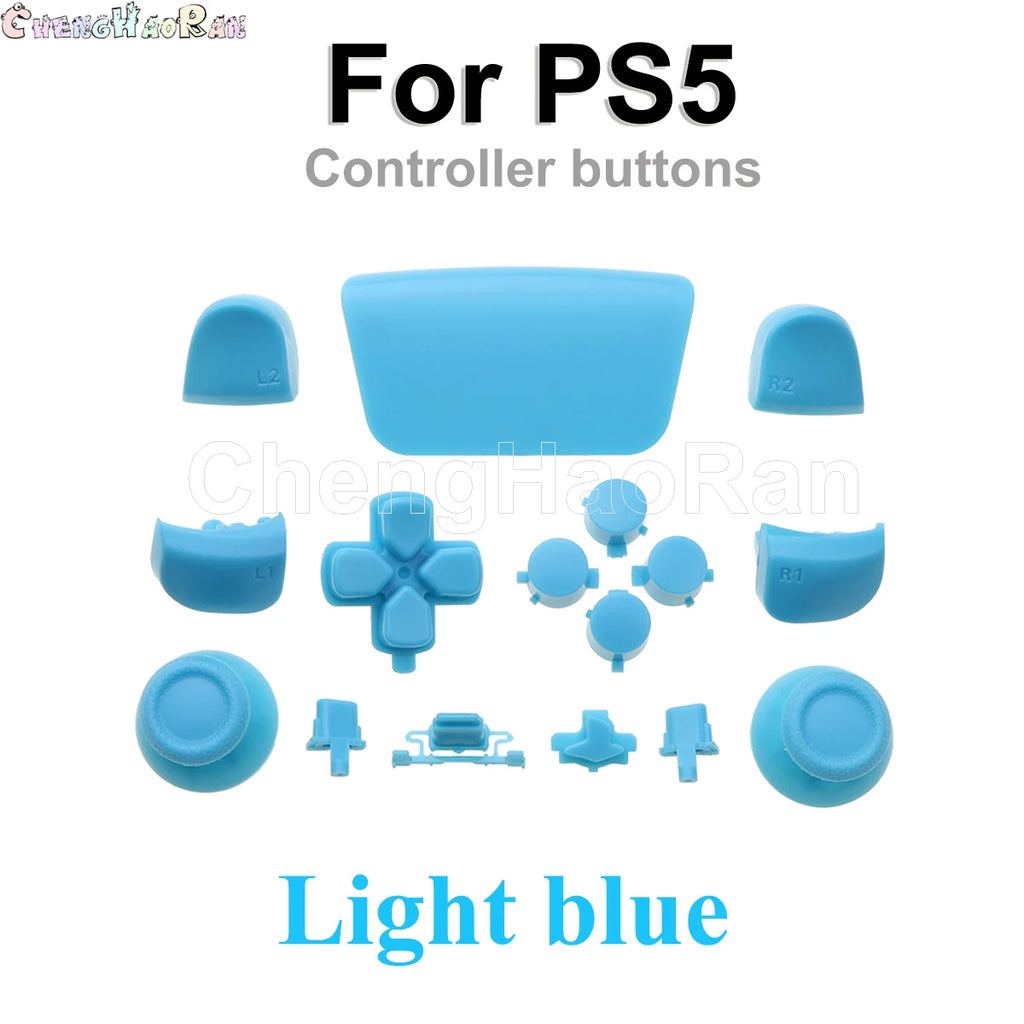 1set Chrome Joystick Key Replacement Shell Case Cover Cap for PS5 ABXY L1 L2 R1 R2 button Gamepad Handle Controller Accessories