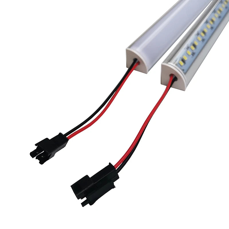 2835 Super Bright DC 12V 72 LED 50cm perfil aluminio Profile Holder for LED Strip Light Bar Cabinet Lamp Kitchen Closet