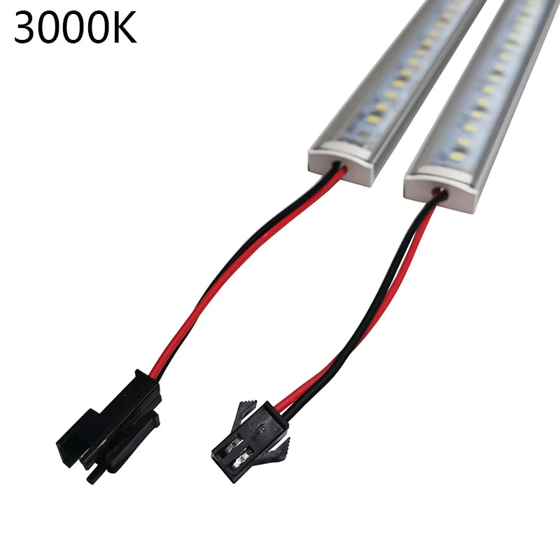 2835 Super Bright DC 12V 72 LED 50cm perfil aluminio Profile Holder for LED Strip Light Bar Cabinet Lamp Kitchen Closet