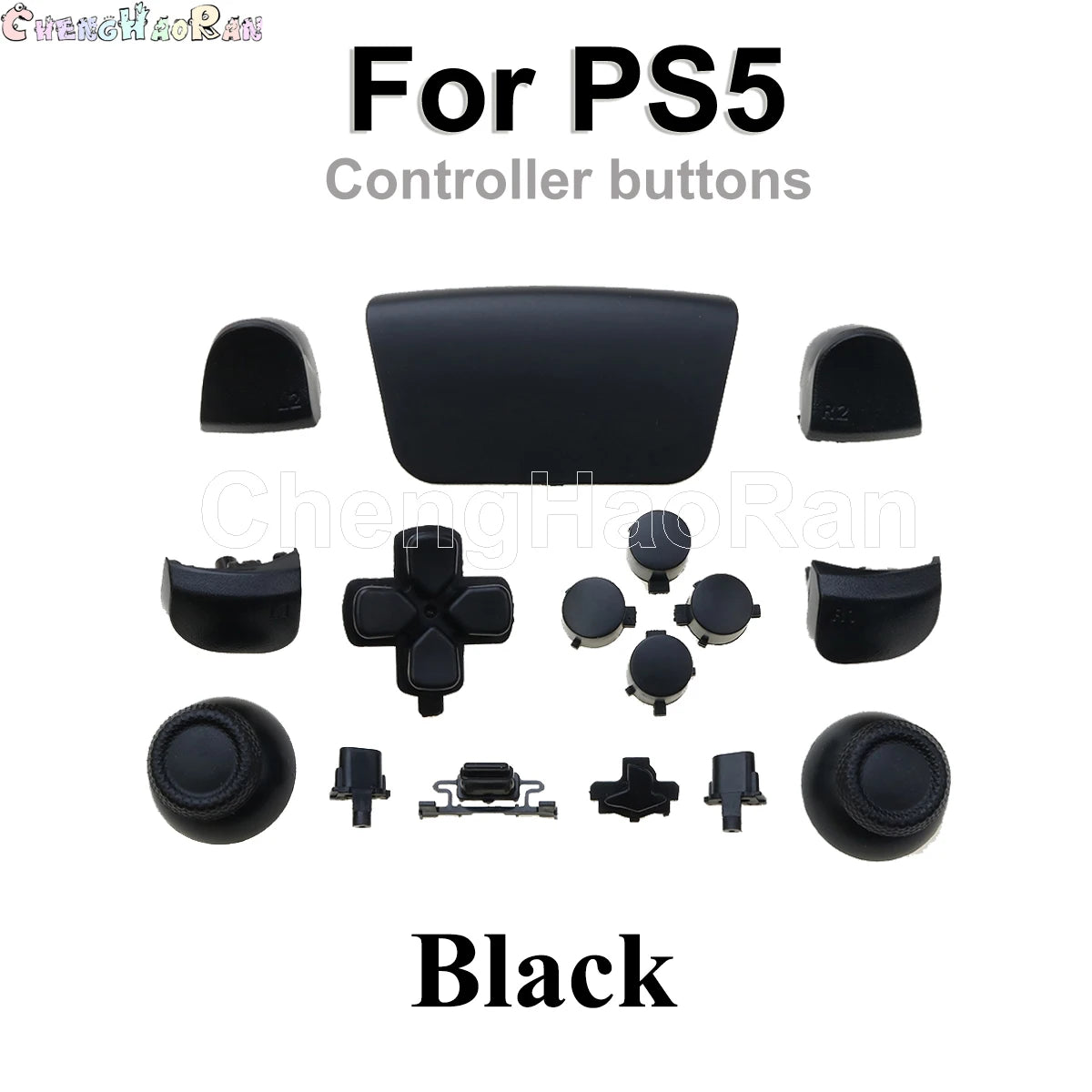 1set Chrome Joystick Key Replacement Shell Case Cover Cap for PS5 ABXY L1 L2 R1 R2 button Gamepad Handle Controller Accessories