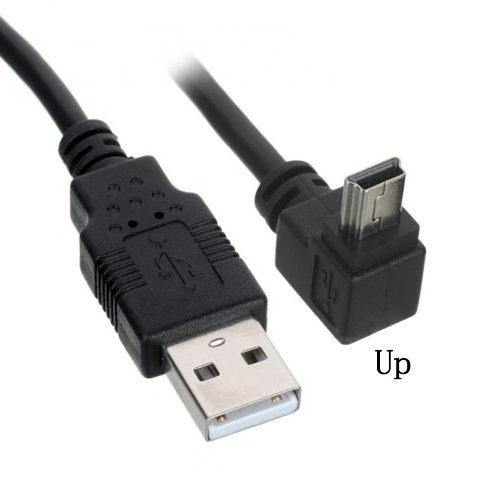 90 Degree Mini USB B Type 5pin Male to USB Male Data charge Cable Cord Camera MP3 MP4 Hard drive Cable 0.25m 0.5m 1.5m 3M  5m
