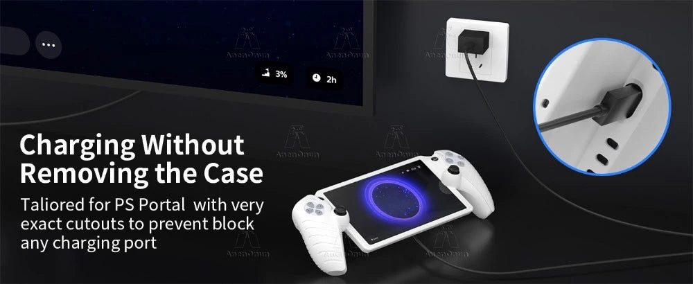 Silicone Case for PS Portal Full Cover Anti-fall Anti-scratch All-Round Protection Non-Slip Grip Durable Soft Shell Skin - Black