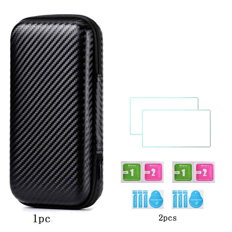 For Trimui Smart Pro Hard Carrying Case Bag+9H Tempered Glass Film Screen Protector for Trimui Smart Pro Handheld Game Console