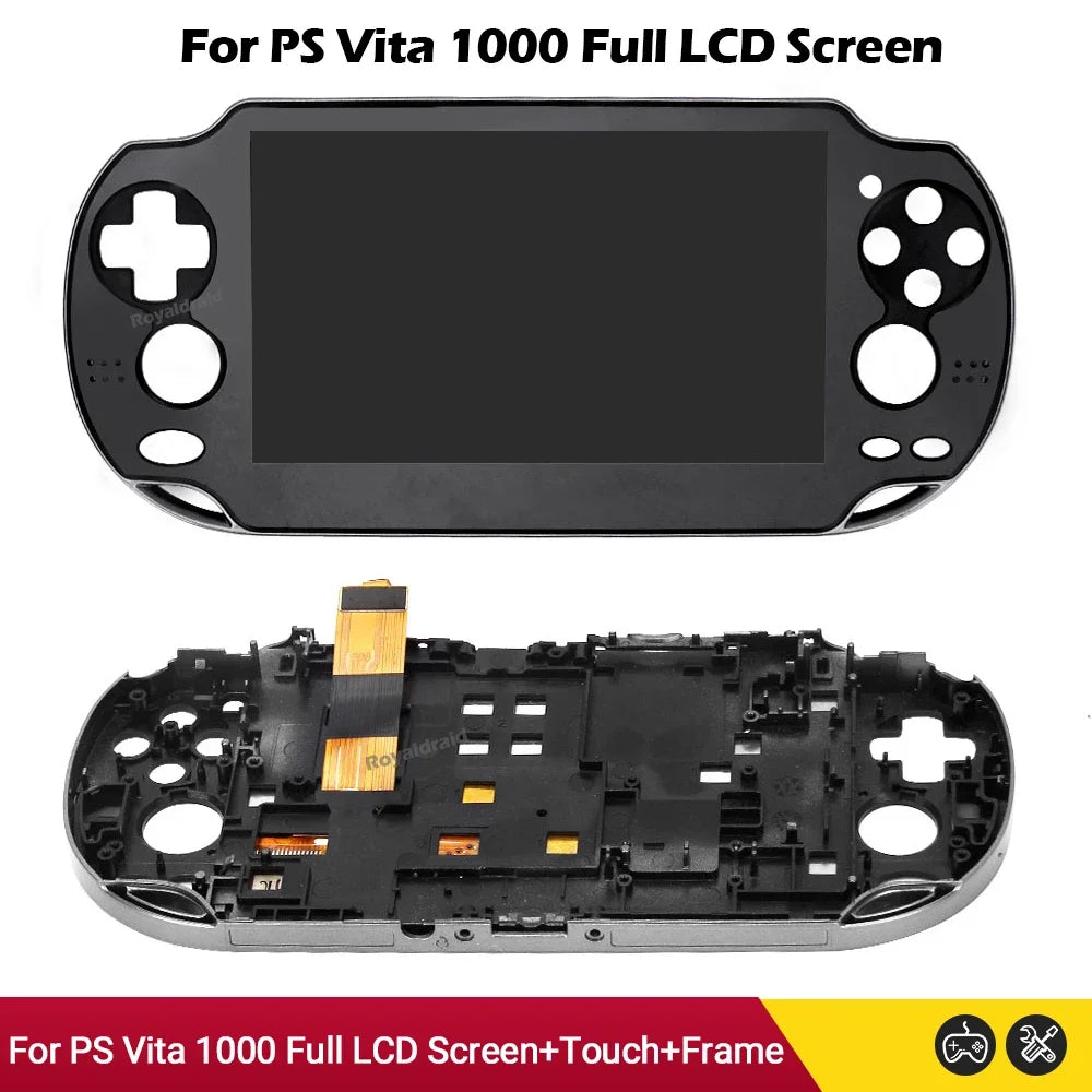 Black White Original Oled LCD Screen Display for PS Vita PSV 1000 1001 1004 Full LCD Screen Display+Touch Digitizer+Frame Set