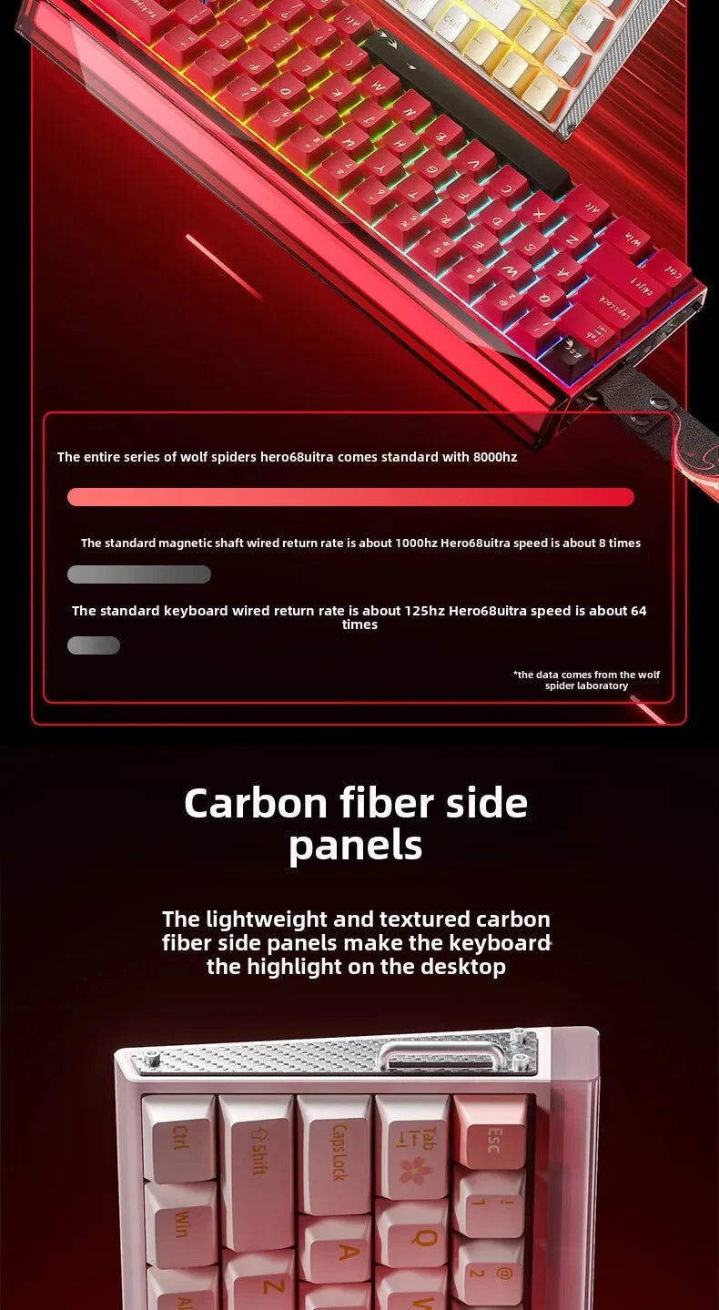 New AULA HERO 68HE/ULTRA INSTOCK Magnetic Switch Gaming Keyboard&Mouse E-sport Custom Mechanical Wired Keyboard Accessories