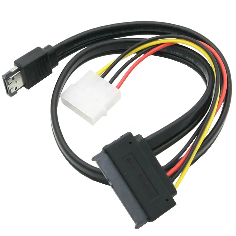 50cm eSATA Power ESATA Combo to SATA 22pin & IDE 4pin 5V 12V cable adapter for 3.5" 2.5" Hard Disk Data Cable 0.5M