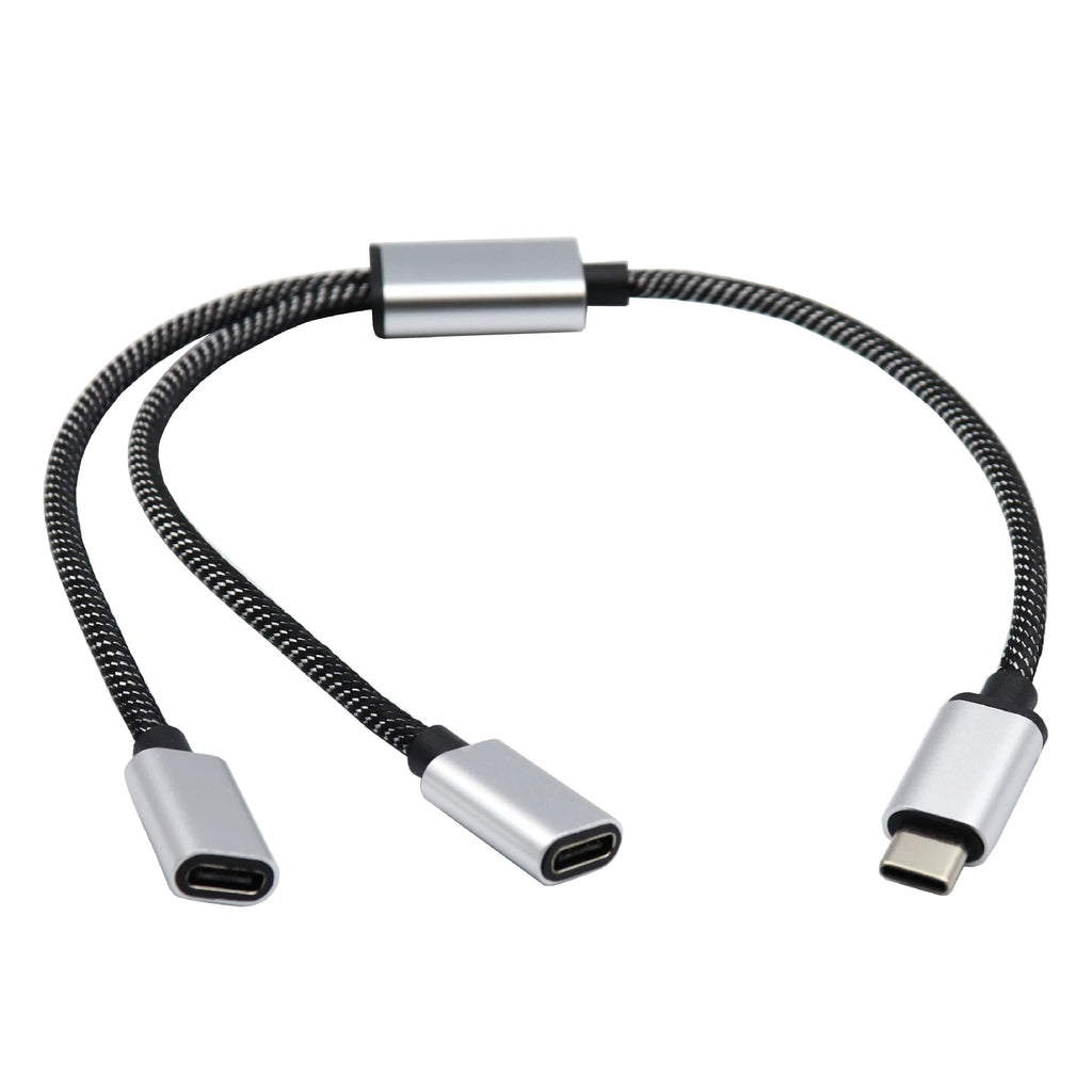 1 Male Plug To 2 3 Female Socket USB C Type-C OTG Extension Line Y Splitter Data Charging Cable Power Adapter Converter Splitter