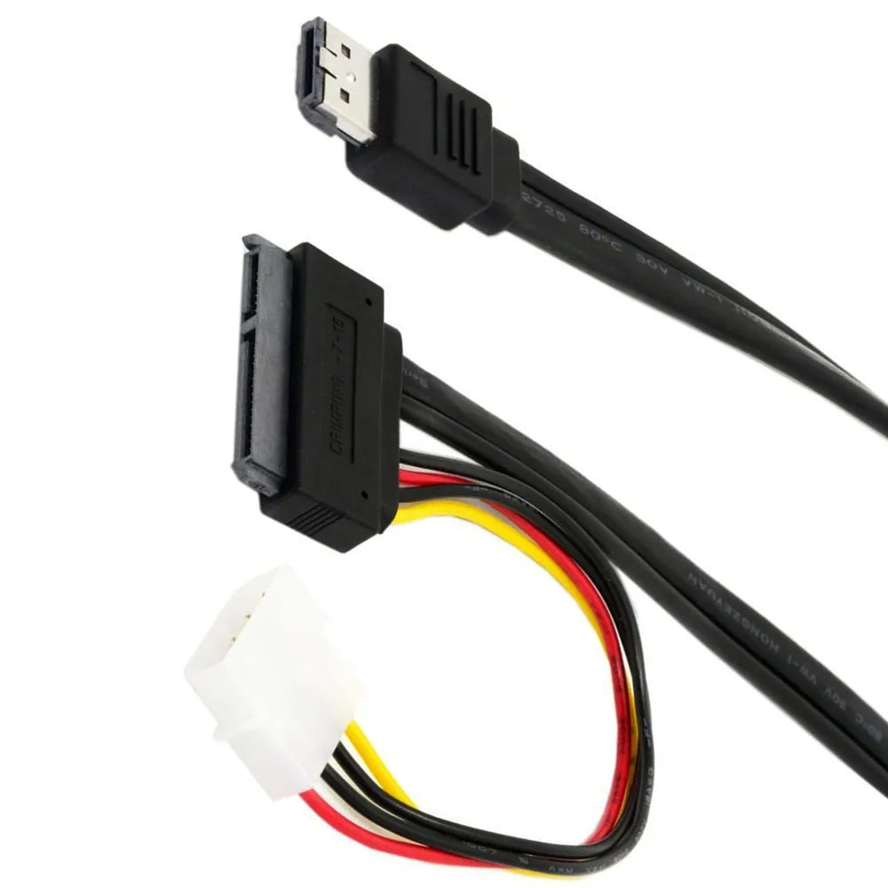 50cm eSATA Power ESATA Combo to SATA 22pin & IDE 4pin 5V 12V cable adapter for 3.5" 2.5" Hard Disk Data Cable 0.5M