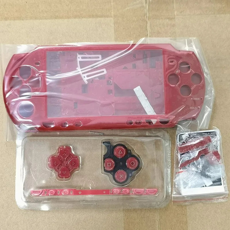 1SET For PSP 2000 Full Housing Shell Cover Case with Button Kit Replacement Label Sticker Top Bottom Faceplate for PSP2000 Game
