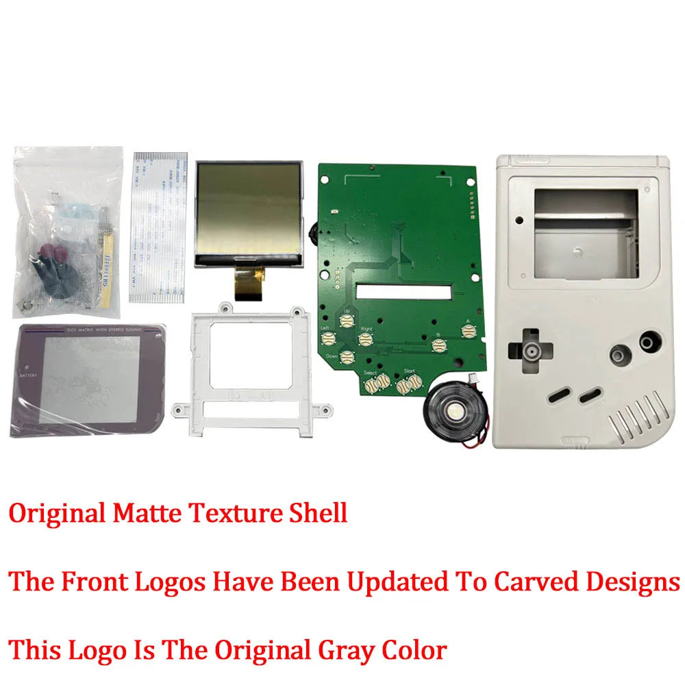 Original Size Grayscale IPS LCD Screen Kits for Nintend GameBoy GB DMG Dot-by-dot Display Highlight Brightness LCD Screen Kits