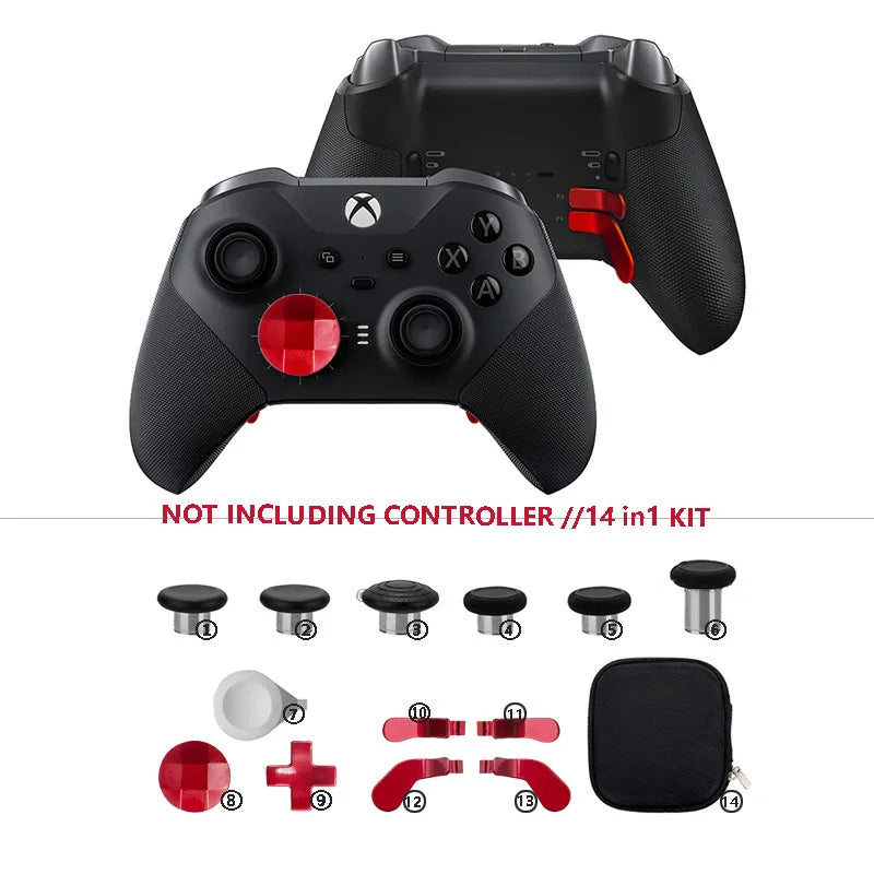 for Xbox One Elite Series 2 Controller Accessories Kit Metal D-Pad Trigger Paddles Repair set Gamepad Thumb Stick Grips