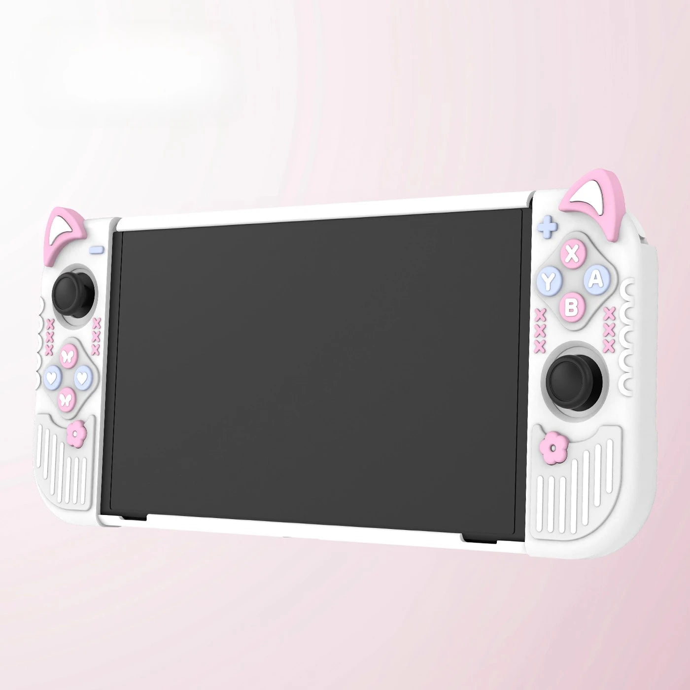 Micro-Frosted Hard Protective Case for Nintendo Switch / OLED / Switch 2 - Silicone Grip Protective Cover,Cat Ear Joycon Cover