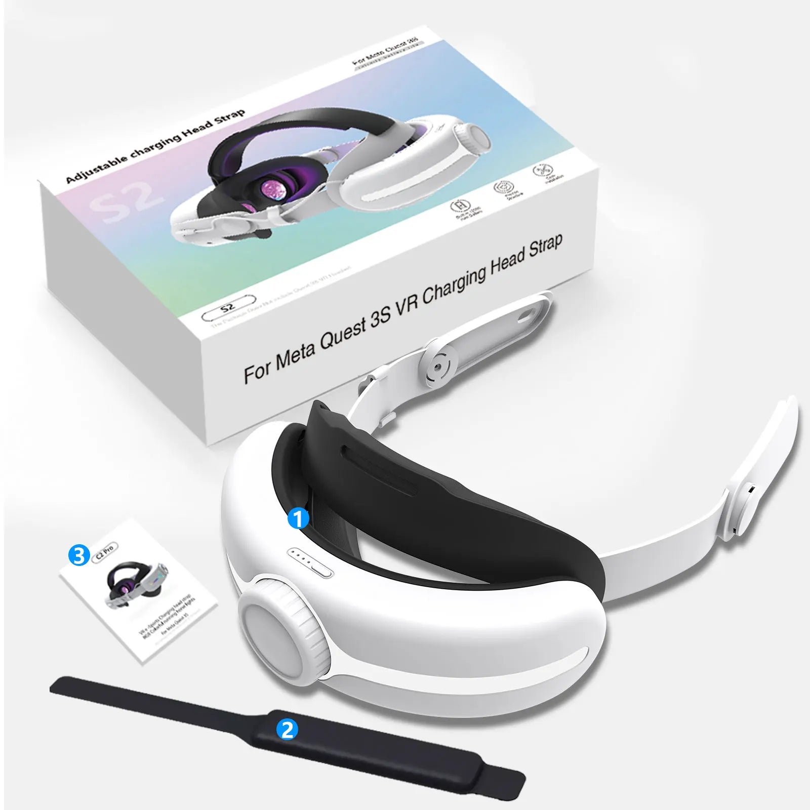 For Oculus Meta Quest 3/3s Head Strap Accessories Enhanced Comfort Support Reduce Strain for Extended Gaming Sessions