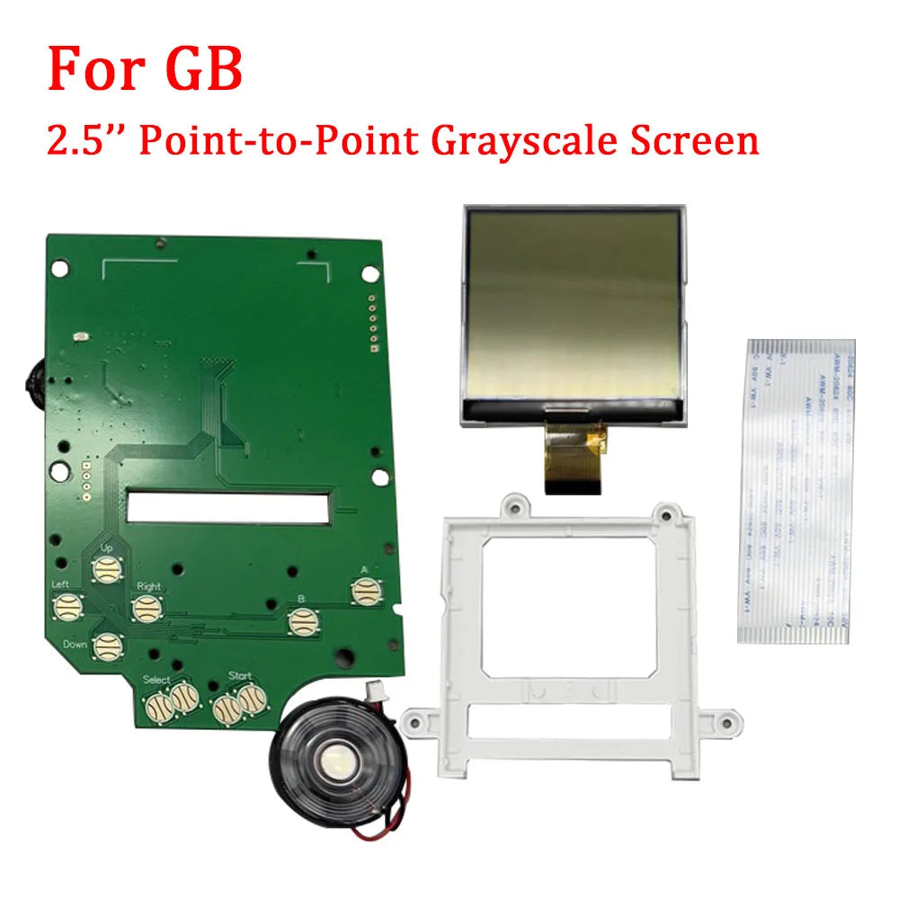 Original Size Grayscale IPS LCD Screen Kits for Nintend GameBoy GB DMG Dot-by-dot Display Highlight Brightness LCD Screen Kits