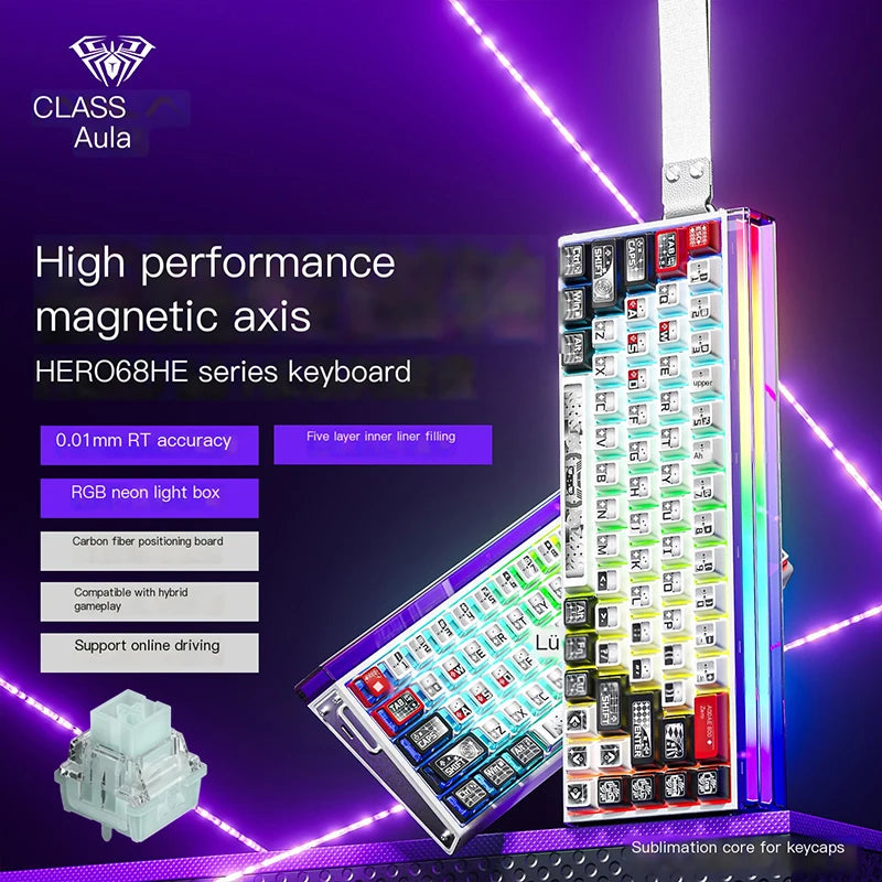 New AULA HERO 68HE/ULTRA INSTOCK Magnetic Switch Gaming Keyboard&Mouse E-sport Custom Mechanical Wired Keyboard Accessories