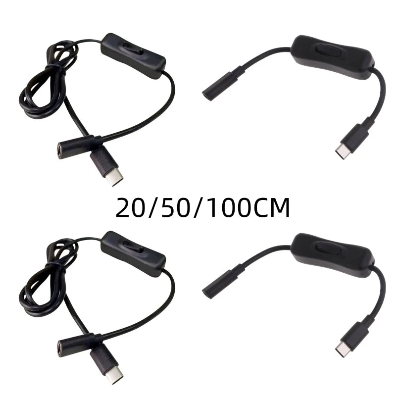 USB C Extension Cable with On/Off Switch Perfect for Charging and Data Transfer on Any Type C Device