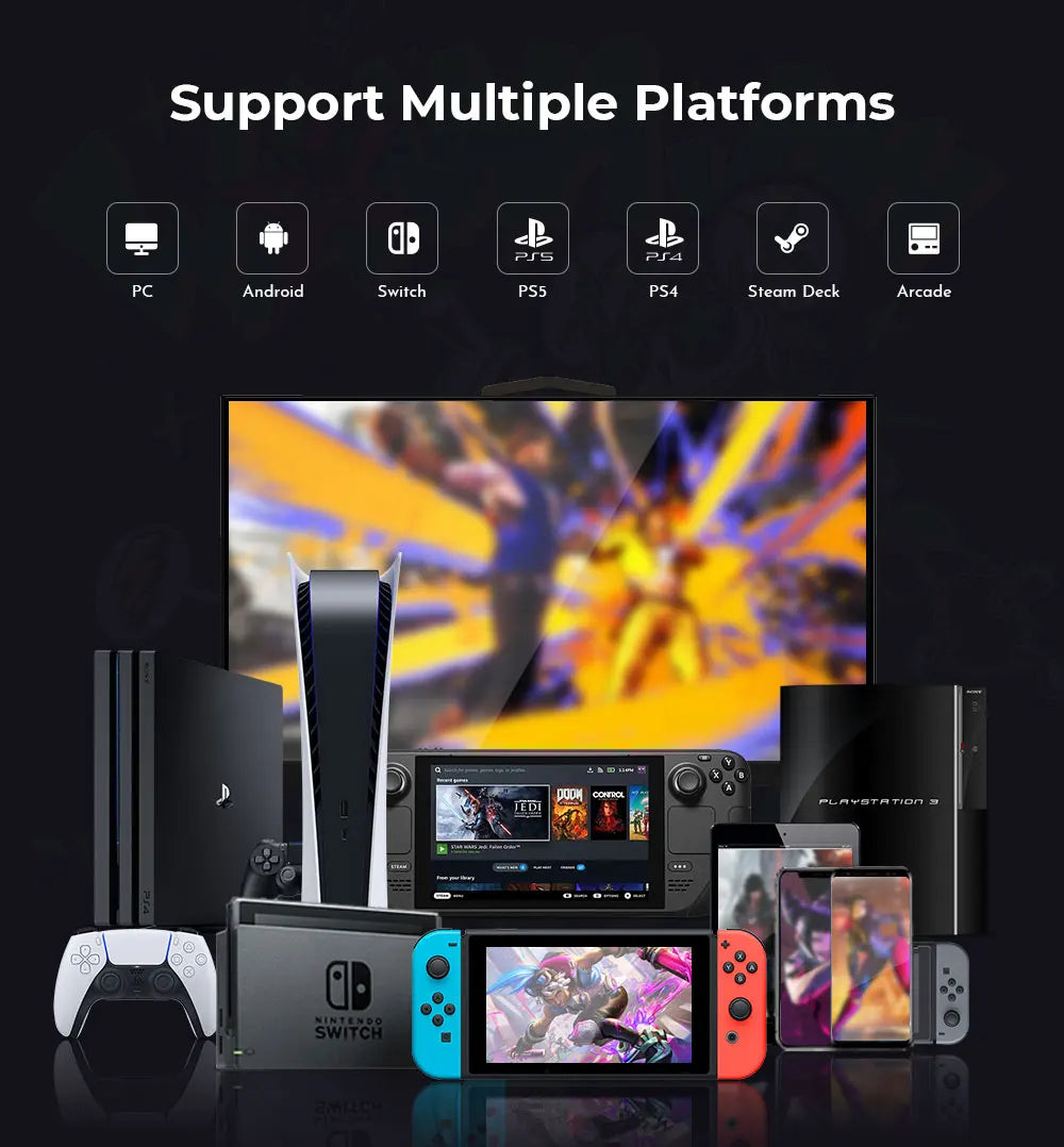 Haute42-COSMOX X Series Leverless Controller Replaceable Module Joystick Keyboard Arcade For PC/ Ps4 / Ps5 Switch Steam Hitbox