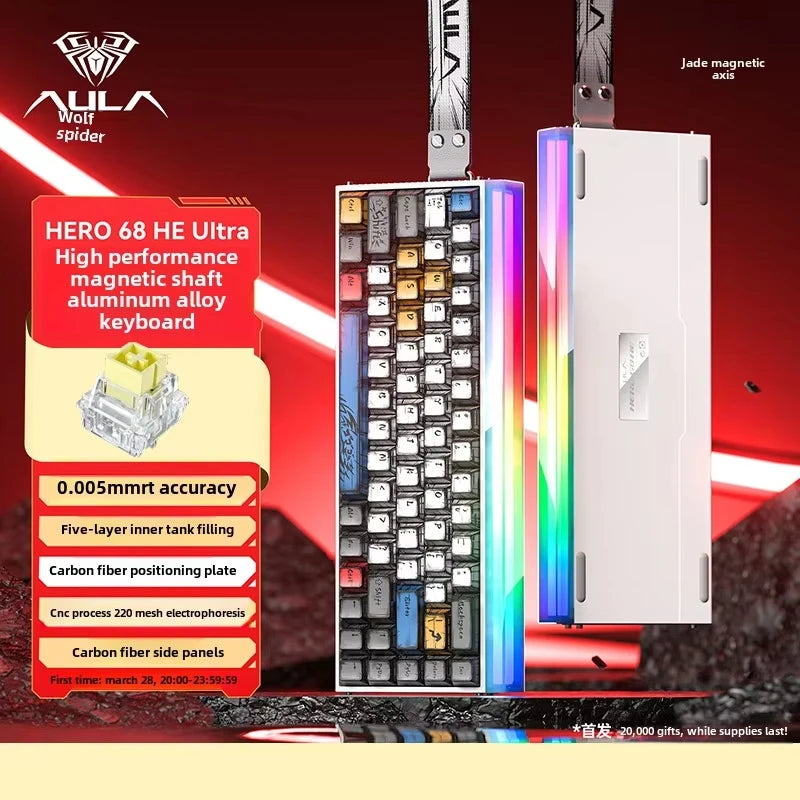 New AULA HERO 68HE/ULTRA INSTOCK Magnetic Switch Gaming Keyboard&Mouse E-sport Custom Mechanical Wired Keyboard Accessories