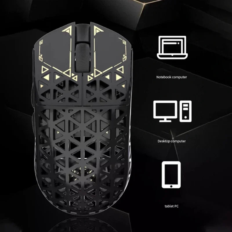 IPI Float Wireless Carbon Fibre Mouse Tri Mode 8K Paw3395 Bluetooth Gaming Mouse 8000Hz Hollow Out Mice Customize For E-sports