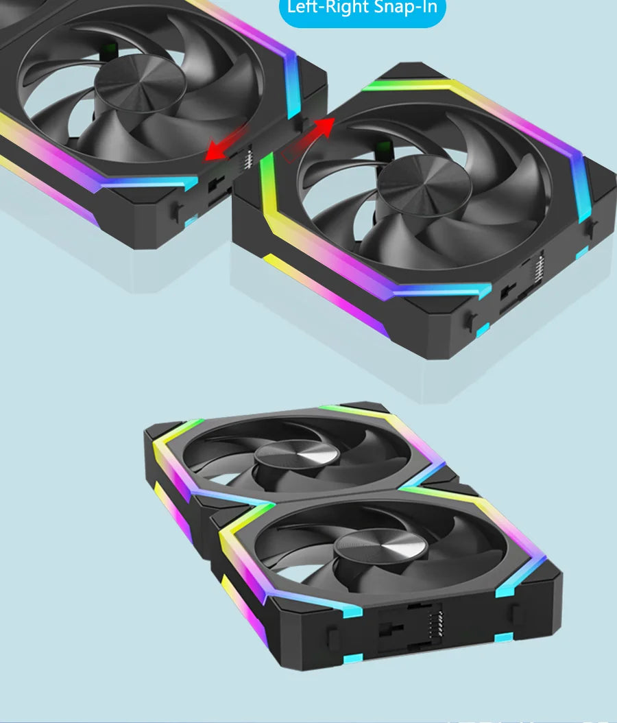 JUMPEAK CS120 ARGB Cooling Fan 360mm 240mm Modular Stackable Splicing PWM Silent 120mm RGB Fans For Gaming PC Case Water Cooler