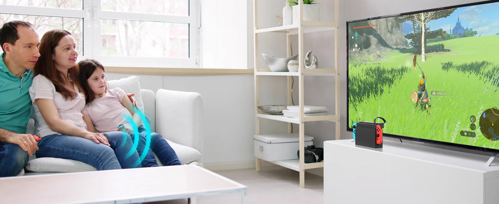 Alxum D1100B For Nintendo Switch Game Card Reader with Wireless Remote Gaming Gamers Accessories Plug & Play USB Powered Black