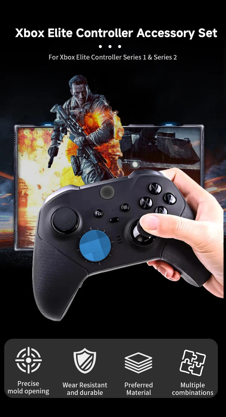 for Xbox One Elite Series 2 Controller Accessories Kit Metal D-Pad Trigger Paddles Repair set Gamepad Thumb Stick Grips