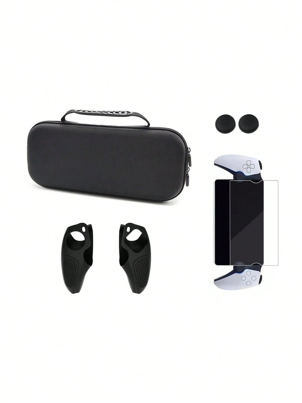 Suitable for PlayStation Portal package, including storage bag, split silicone protective cover, joystick cap, tempered film