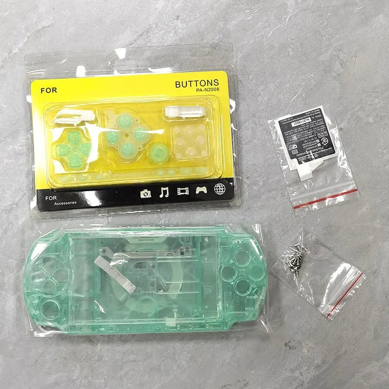 1SET For PSP 2000 Full Housing Shell Cover Case with Button Kit Replacement Label Sticker Top Bottom Faceplate for PSP2000 Game
