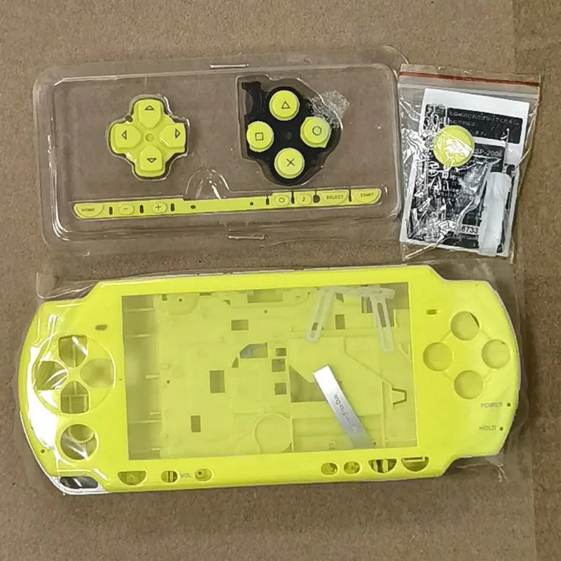 1SET For PSP 2000 Full Housing Shell Cover Case with Button Kit Replacement Label Sticker Top Bottom Faceplate for PSP2000 Game
