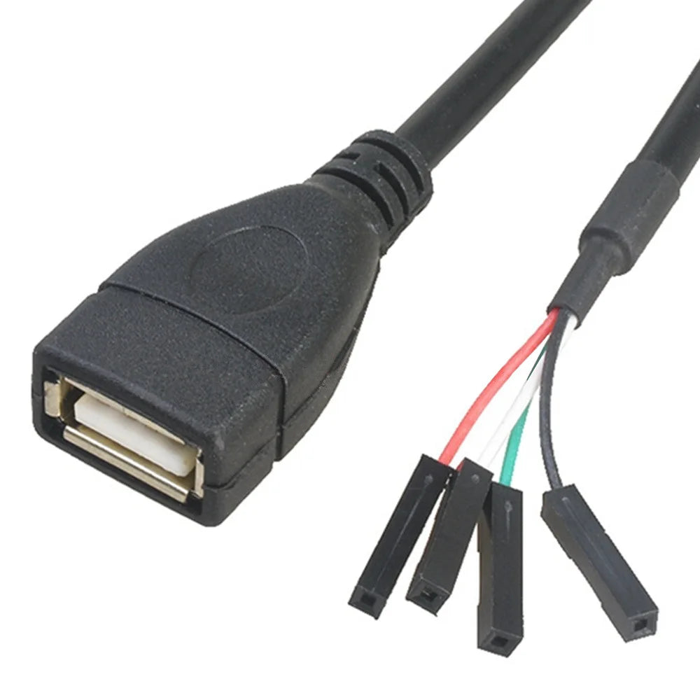 4*1Pin  Motherboard Female Header to USB 2.0 Male /Female Dupont Extender Cable 0.3m；