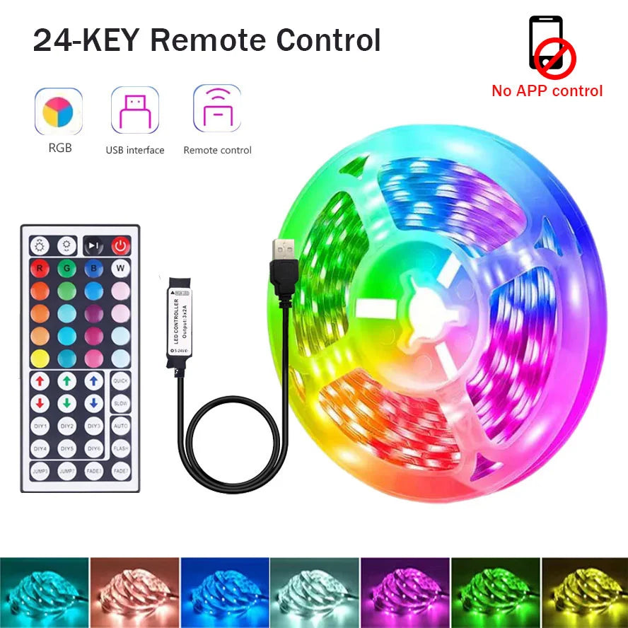 TV Ambient USB LED Light Strip Color Change Music Sycn RGB Self-adhesive 5V Smart APP Control Lights for Home Decor