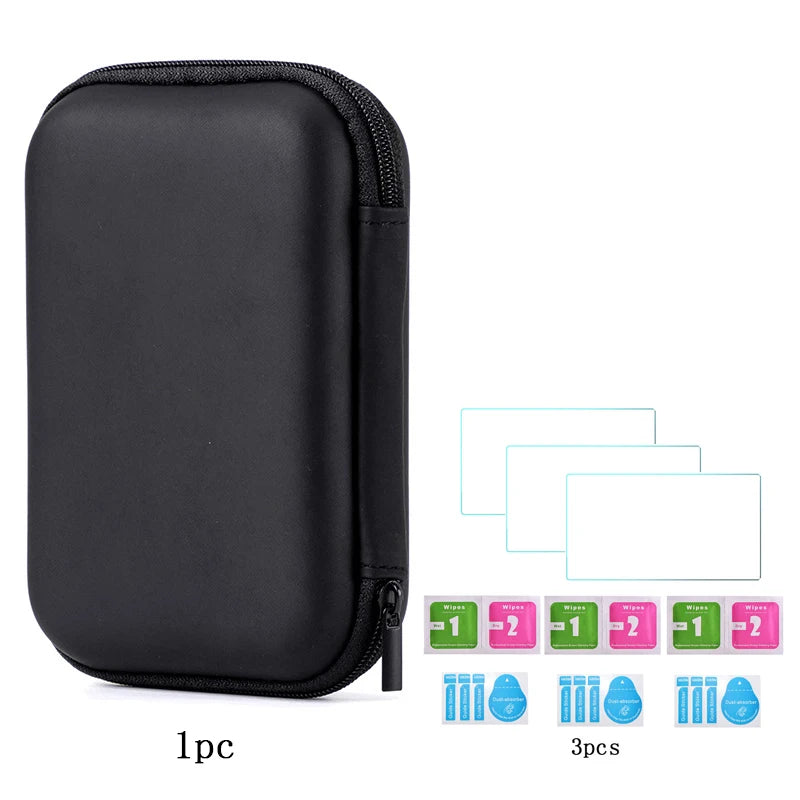 For Trimui Smart Pro Hard Carrying Case Bag+9H Tempered Glass Film Screen Protector for Trimui Smart Pro Handheld Game Console