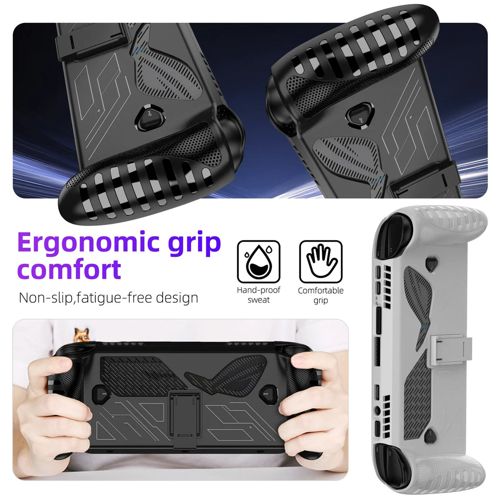 TPU Case for ROG Xbox Ally / Ally X Protective Cover Skin with Kickstand Shockproof Anti-Slip Gaming Console Shell Accessories