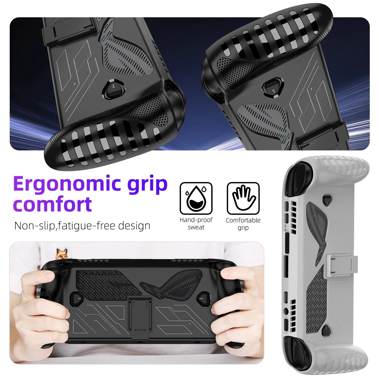 TPU Case for ROG Xbox Ally / Ally X Protective Cover Skin with Kickstand Shockproof Anti-Slip Gaming Console Shell Accessories