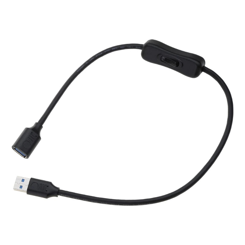 Data Sync USB 2.0/3.0 Extender Cord USB Extension Cable With ON OFF Switch LED Indicator for Raspberry Pi PC USB Fan LED Lamp