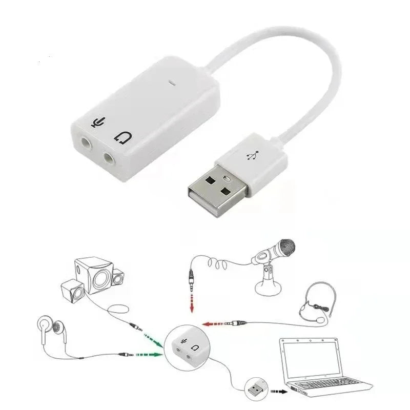 For Windows Mac Linux Pc Laptop Sound Card With 3.5mm Headphone And Microphone Jack Usb Audio Adapter External Sound Card