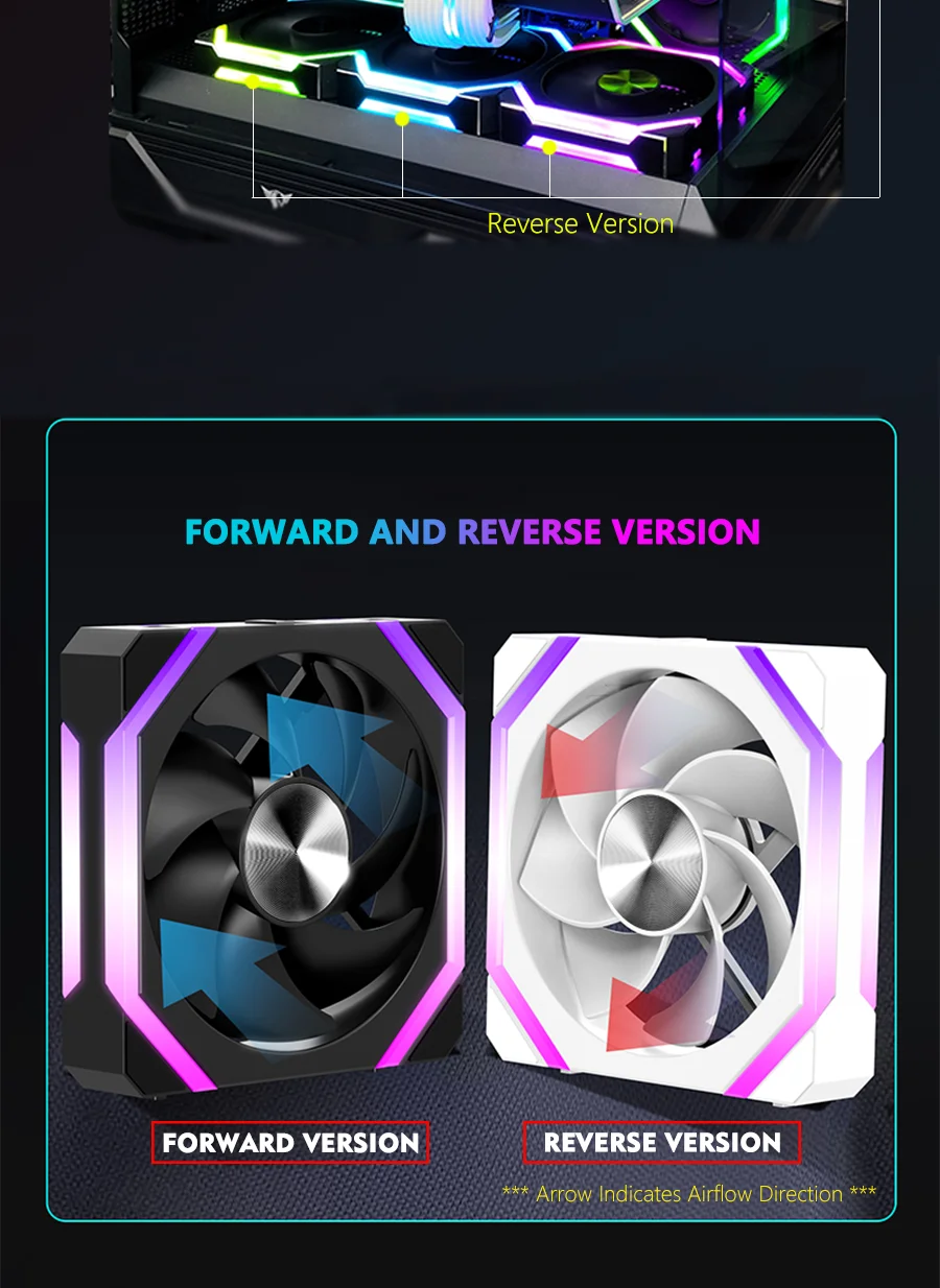 JUMPEAK CS120 ARGB Cooling Fan 360mm 240mm Modular Stackable Splicing PWM Silent 120mm RGB Fans For Gaming PC Case Water Cooler