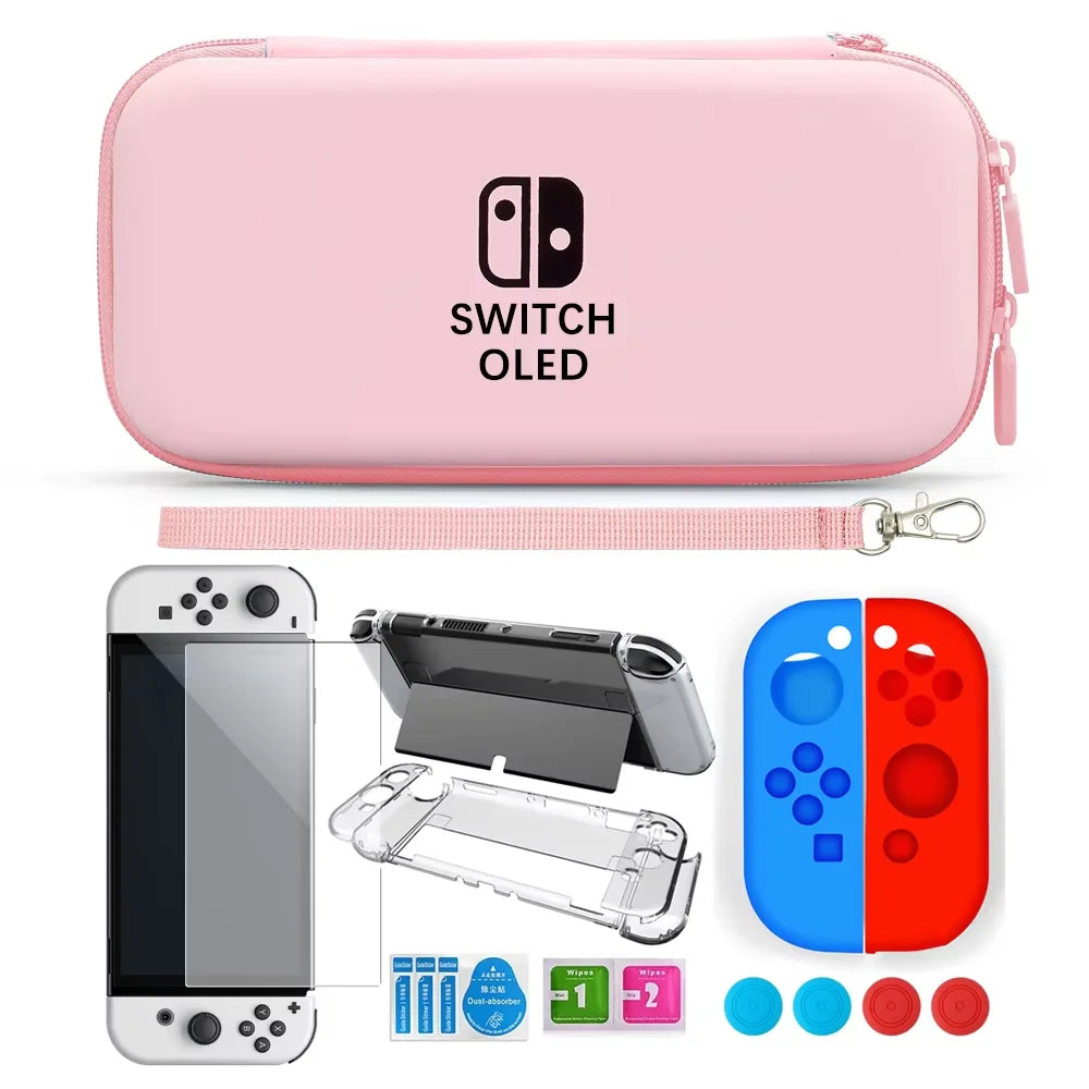 For Nintendo Switch Oled Case storage bag Pack Game Accessories Kit Hard Shell Travel Storage Bag JoyCon Protective Cover Grip