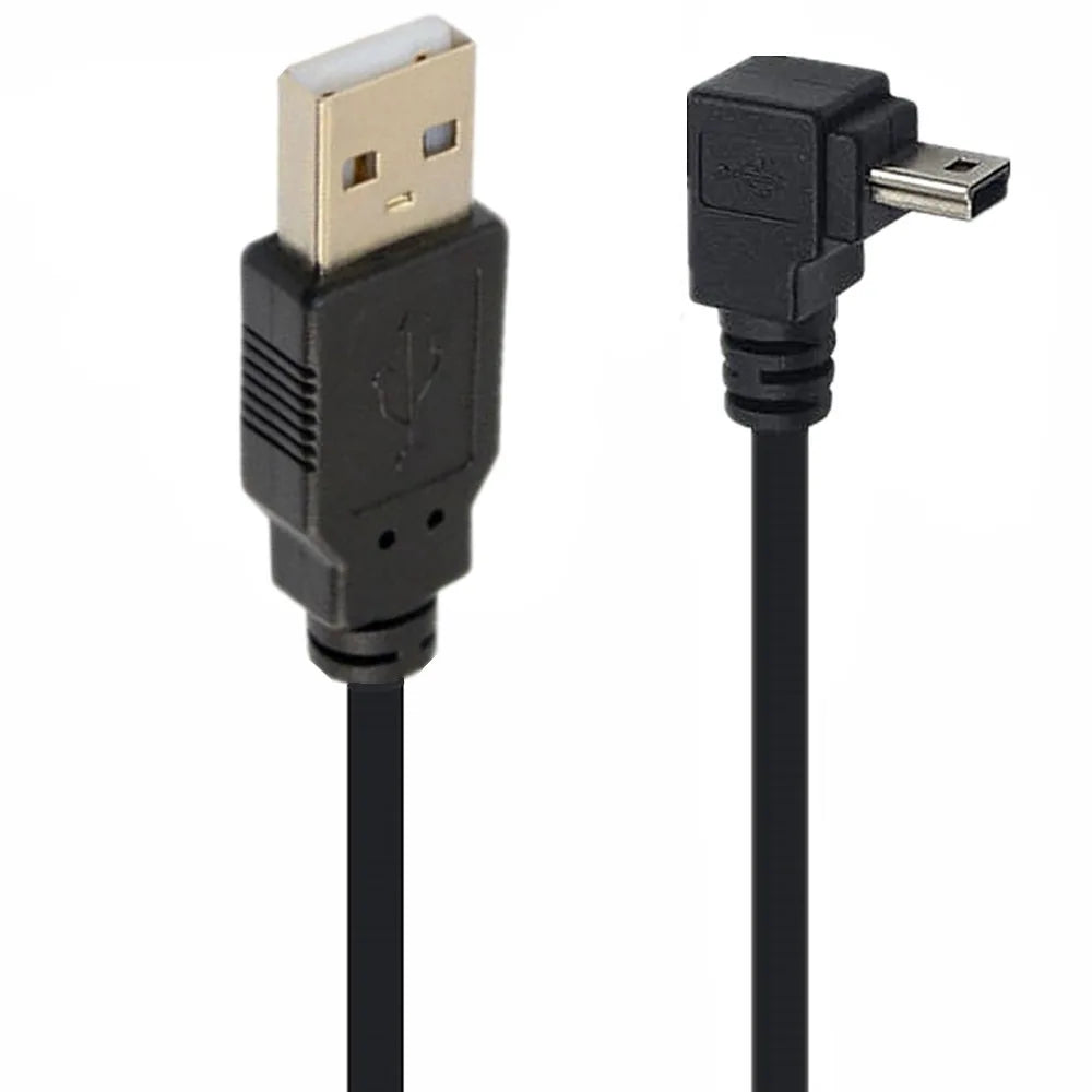 90 Degree Mini USB B Type 5pin Male to USB Male Data charge Cable Cord Camera MP3 MP4 Hard drive Cable 0.25m 0.5m 1.5m 3M  5m