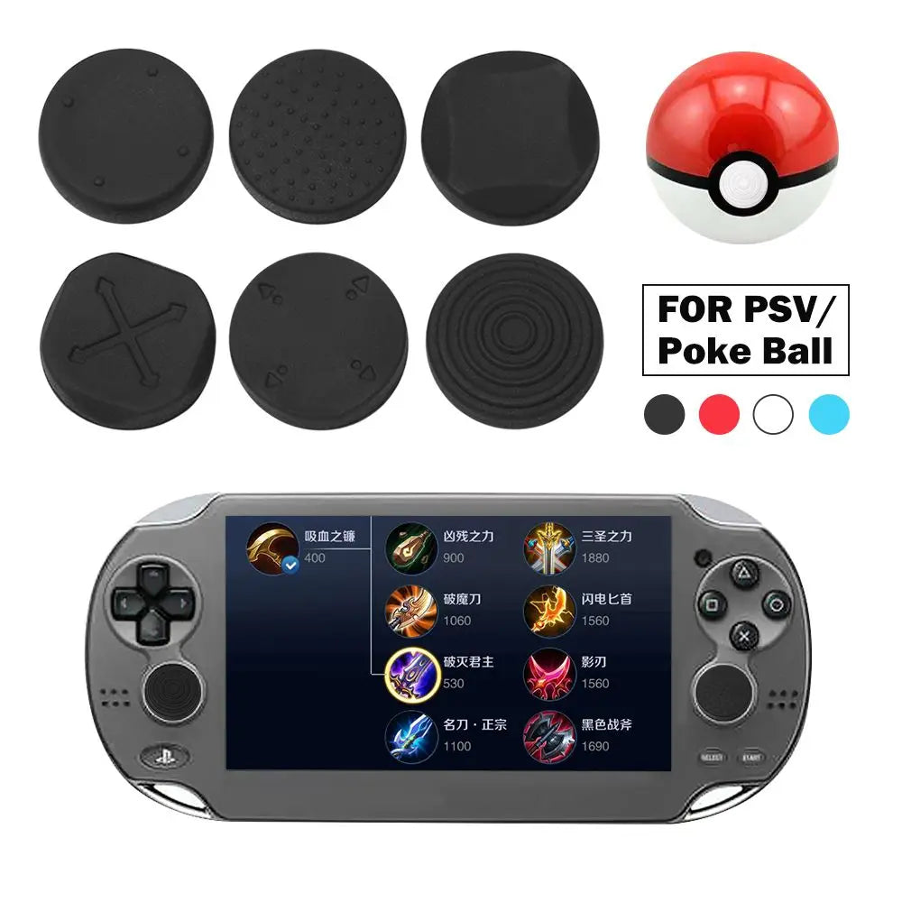 6pcs/set For Sony PlayStation Psvita PS Vita PSV 1000/2000 Slim Games Thumbstick Grip Cap Joystick Analog 360 Protective Cover