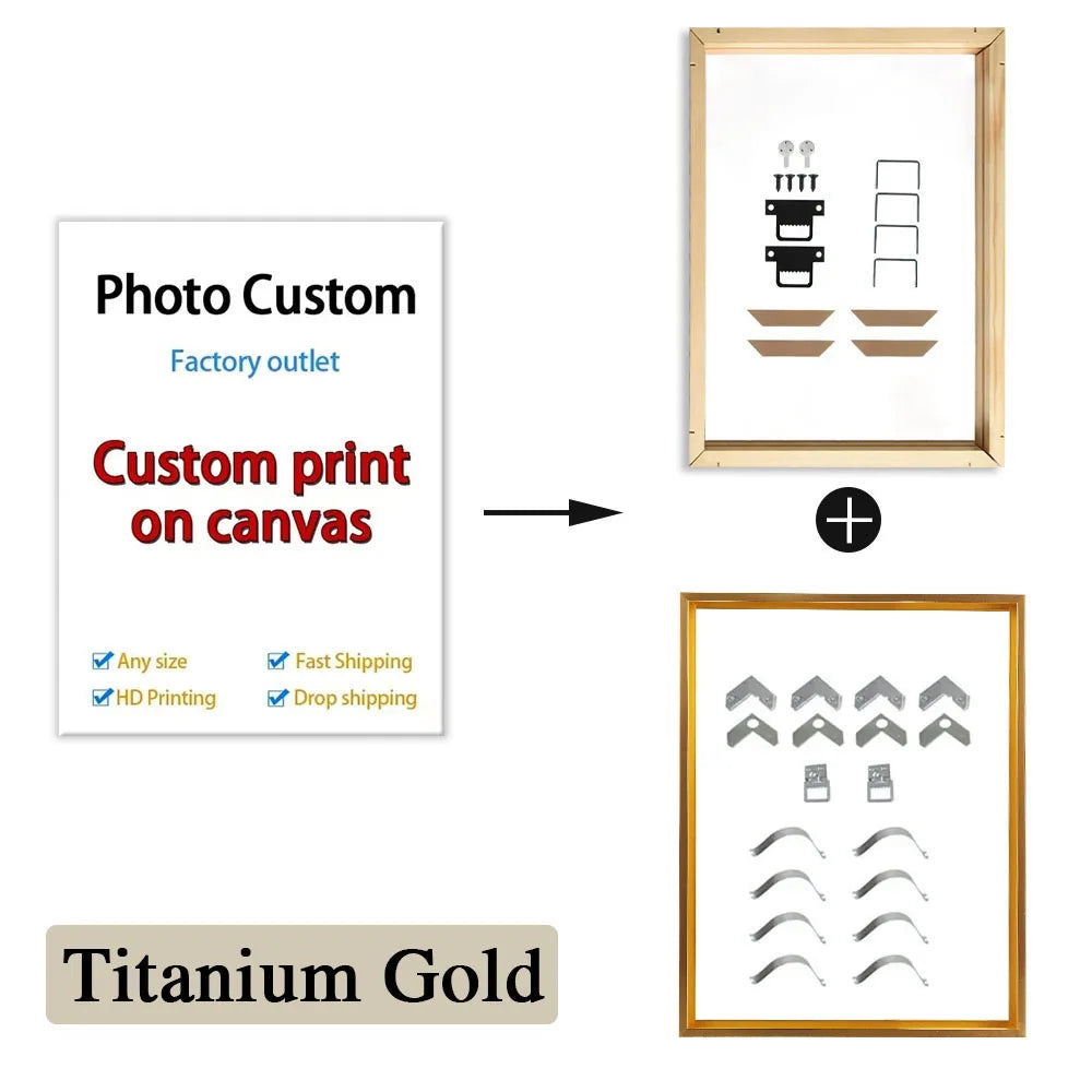 YWDECOR Custom Painting Canvas HD Print Customized Your Picture Personalized Wall Art Poster Photos for Living Room Home Decor