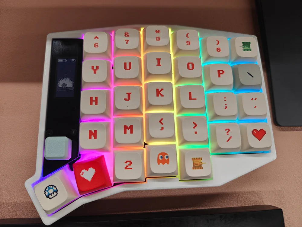 Sofle Split Keyboard Bluetooth Dual Mode Zmk Scheme RGB Hot Swap Custom with View Directional Rocker Knob Screen Keyboard